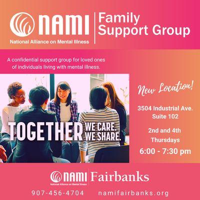 NAMI Family Support group is a confidential support group for loved ones of individuals living with a mental illness.