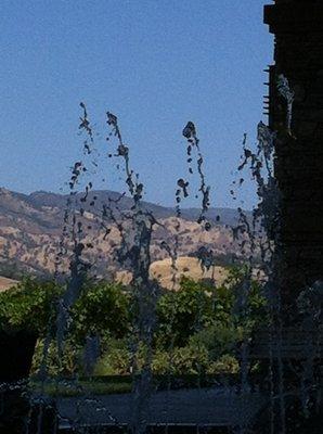 The fountain at a main entrance of Cache Creek Casino Resort