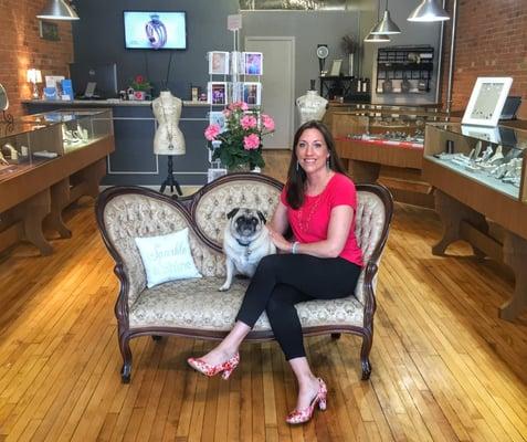 Kallie & Tater in Silverstone Jewelers