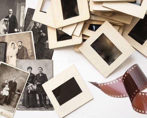 Photo prints, negatives, slides, all scanned to preserve and share your history