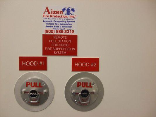 Two pull Stations of Ansul Fire Systems. By Aizen Fire Protection, Inc. ®