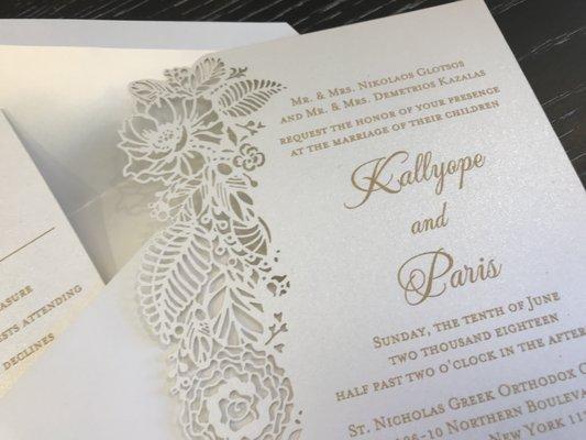 Floral Laser Cut Wedding Invitations