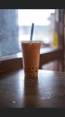 Thai milk tea with boba