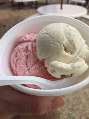 Butter pecan and strawberry - yum