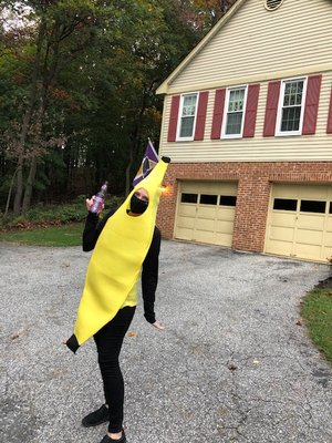 Scary driveway in a Halloween "before" photo