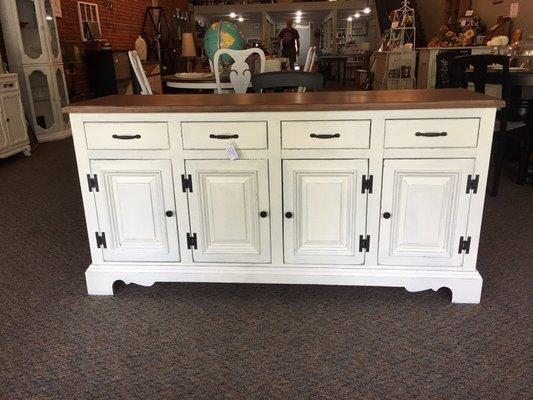 White four drawer and four door buffet