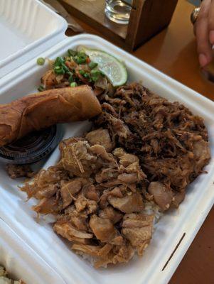 The OG plate with half chicken adobo and half pork tocino