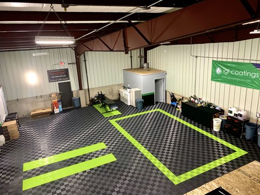 Our new RaceDeck shop floor is installed and ready for work.