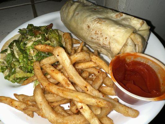 Spicy Pork Taco, Kogi Burrito and Spicy fries