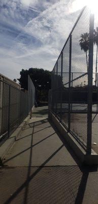 Walkway to enter the tennis/pickleball courts