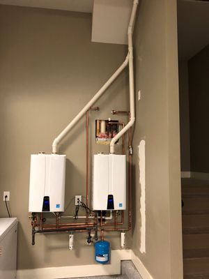 Double tankless water heater install