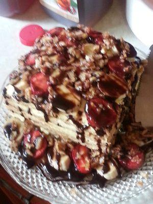 Banana Split Cake, super delicious and a great eye catcher for your next event. $20.00