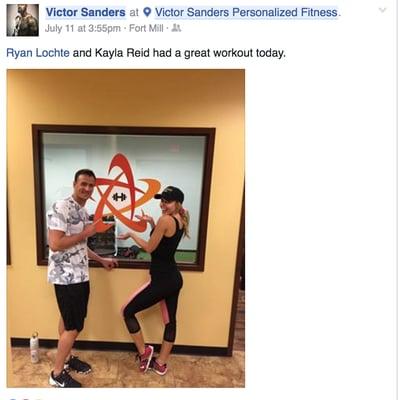 Great Workout with Ryan Lochte and Kayla Reid at Victor Sanders Personalized Fitness!