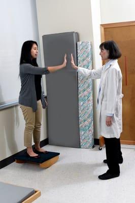 Dr. Helen Cohen during a occupational therapy session with a patient.