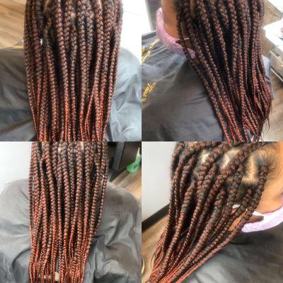 Individual Block Braids added hair