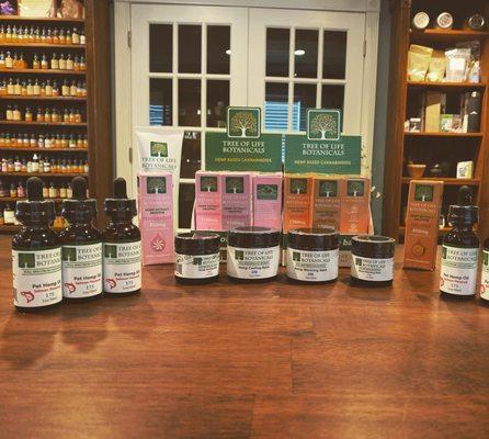 We carry CBD oil from Tree of Life Botanicals, one of the highest quality available .  Grown organically, processed by CO2 extraction.