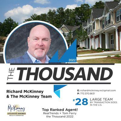 Richard McKinney & The McKinney Team have been ranked the #2 Selling Team in FLORIDA and the #28 Team in the entire Nation!