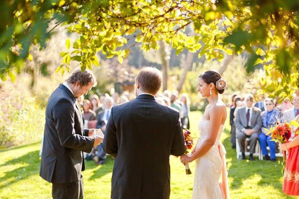 Wedding ceremony at Fireseed Catering.