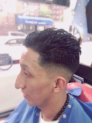 Low skin fade/ comb over