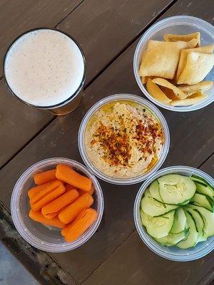 Summer hummus and dippers