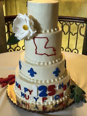 Thank you Monica at Tredici Bakery for this amazing Birthday cake for Huey Long's 125th Birthday at Preservation Awards-OldGovernorsMansion!