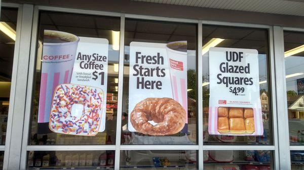 Current promotions at #udf #westernhills #glenmoreavenue @yelpcincy #donuts #coffee