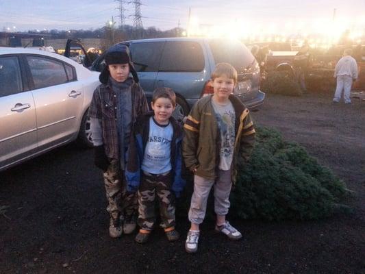 With the nephews getting a tree with the help of q 104