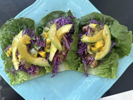 Mahi Mahi Tacos on lettuce shell!