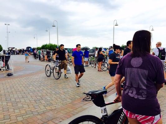 Line for Bike Drop Off