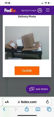 This is my package that was delivered two days ago, but it was stolen.