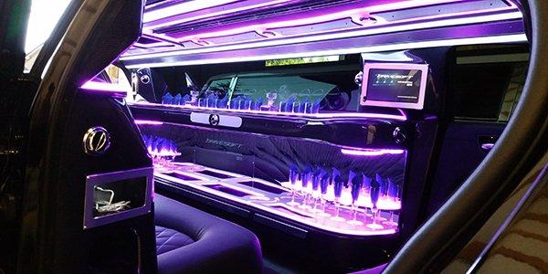 The interior of one of our limousines