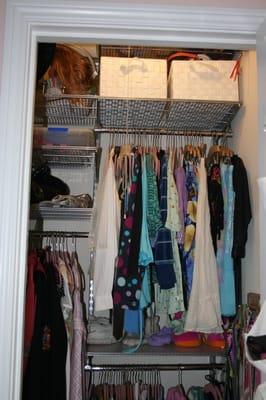 Girls' closet after elfa