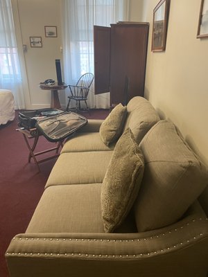 Couch in room , pull out bed