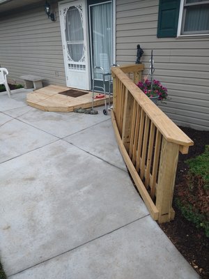 Little edge of patio and side ramp