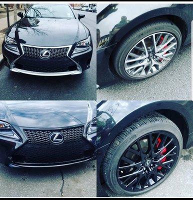 Front grill painted and rims on a 2017 Lexus