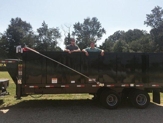 Exterior of one of our black dumpsters.