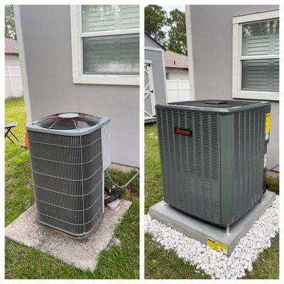 before and after picture of a new install.