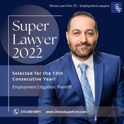 13 Years in a Row as Super Lawyer Representing Employees in Los Angeles for wrongful termination, medical& pregnancy leave sexual harassment