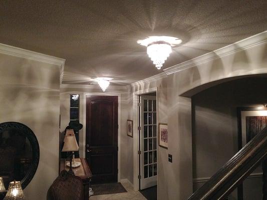 Install decorative light fixtures