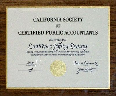 Larry is a CPA in good standing with the California Society of CPAs.