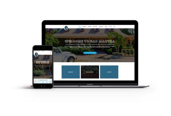 Restaurant and bar website design with responsive mobile design. Bad Martha Beer - Falmouth and Edgartown.