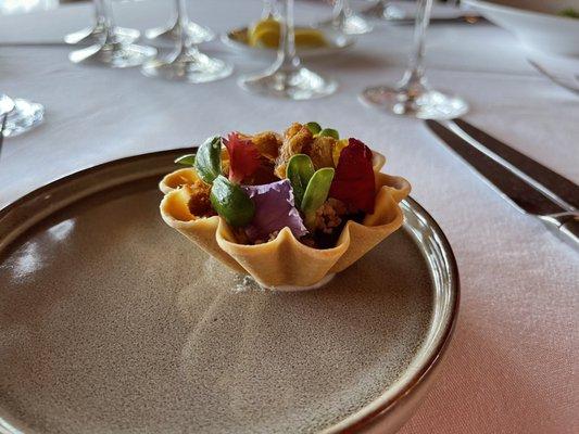 First Course: Pheasant Pate tartlet