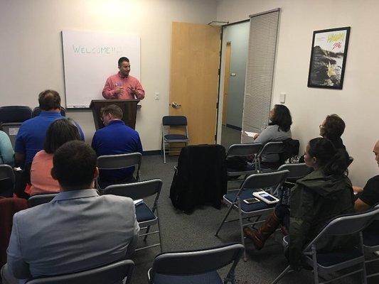 Christian Alvarez teaching a class