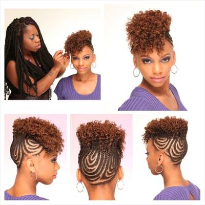 Two Strand Twist Out w/ Cornrow Design