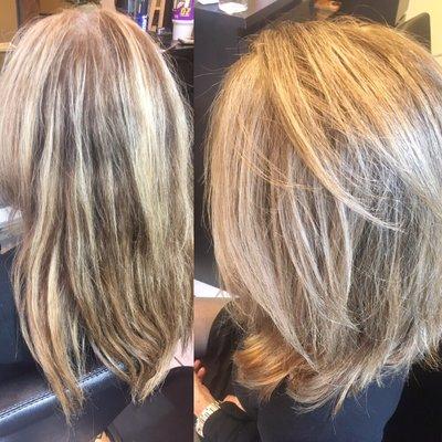 Color correction preformed with Kevin Murphy, Olaplex, & Witch Hands