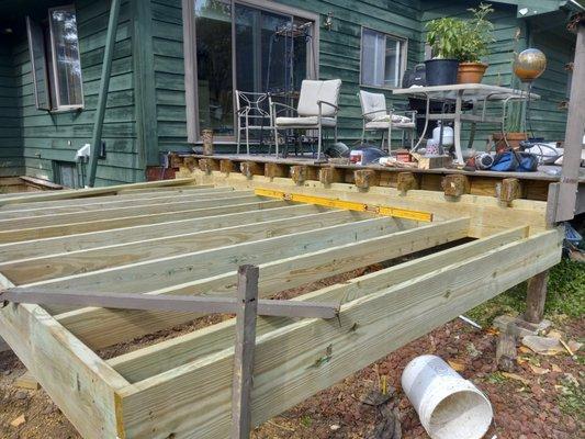 Repairs and an addition to an existing deck.