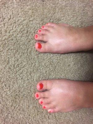 A toe color to match my nails. Please excuse the tan lines on my feet