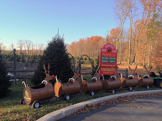 Christmas train around the farm