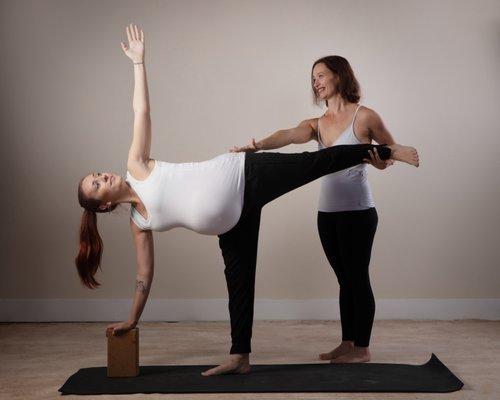 Prenatal yoga for pregnant moms in all trimesters helps manage stress and maintain a healthy lifestyle, making birth and recovery easier.