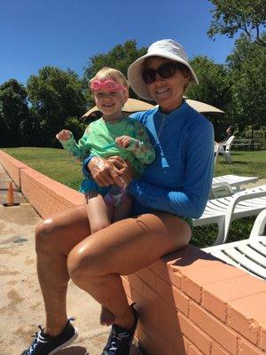 Bonding with Swim Teacher at Alamo Heights Pool. Their classes are an amazing experience for child and parent